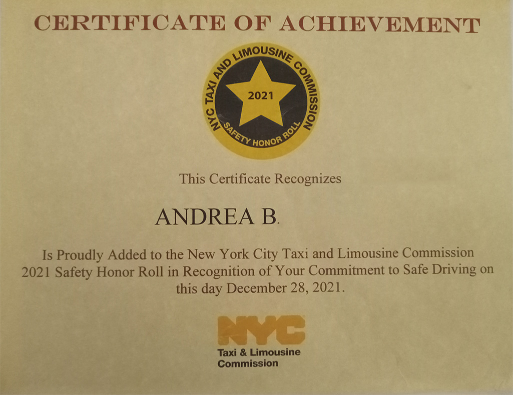 NYC Certificate